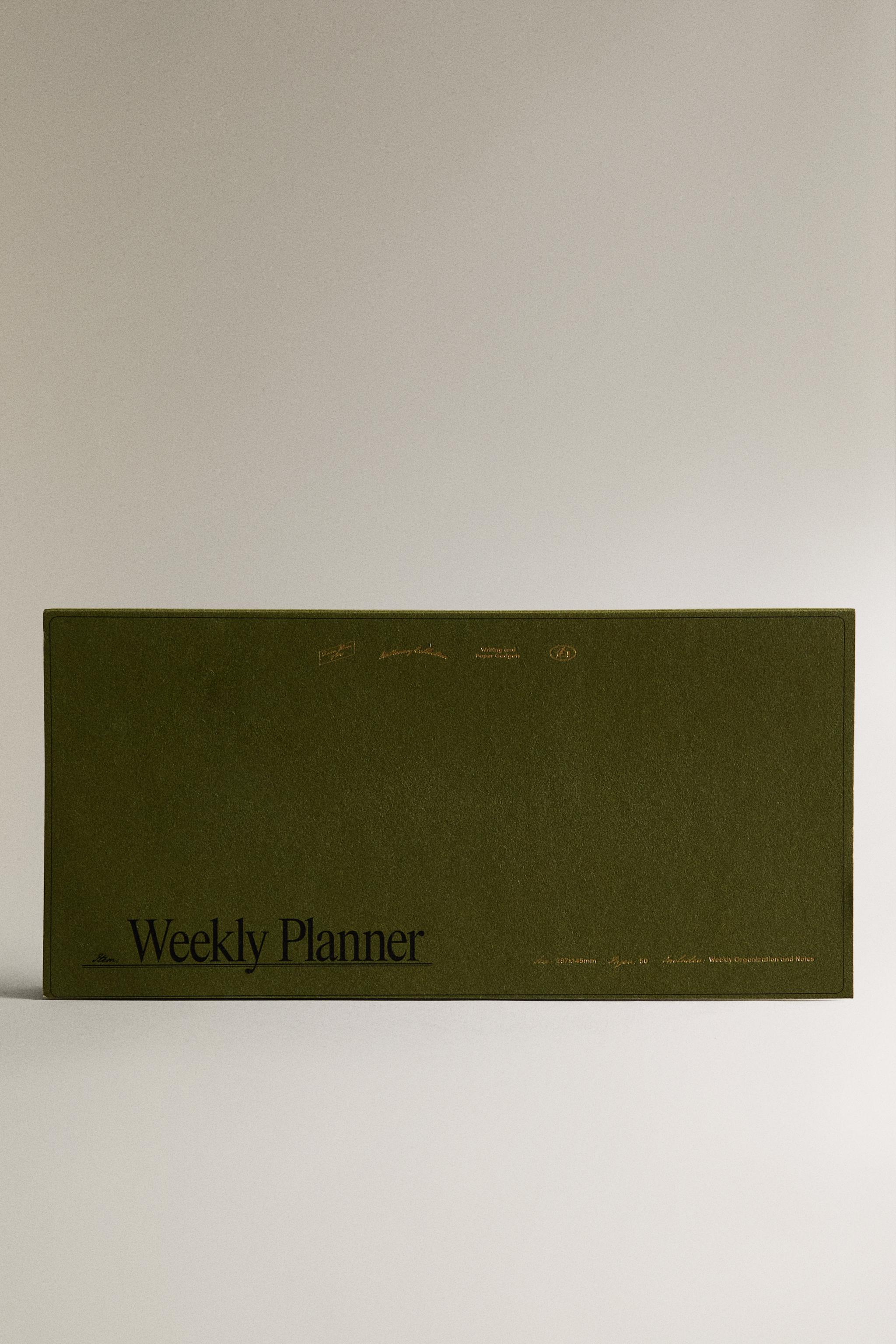 WEEKLY PLANNER WITH GOLD RIMS